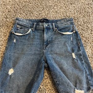 GAP Women's Light Blue Distressed Denim Shorts